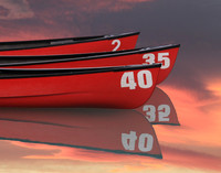 CRE 0423 - Red Canoes in the Sunset